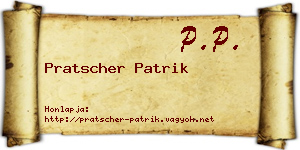 Pratscher Patrik névjegykártya